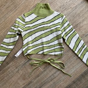 Open back turtleneck top